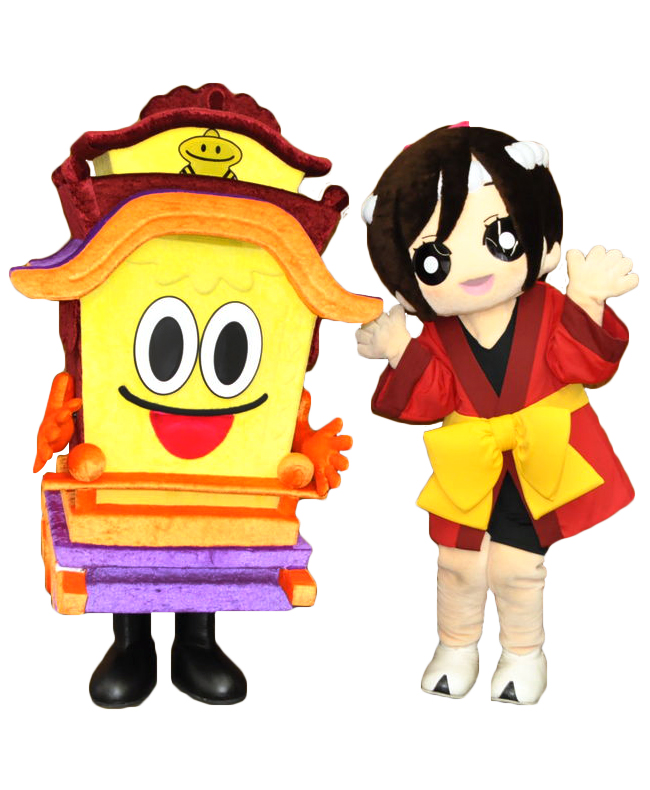 半田信用金庫イメージキャラクター「だし太郎」「まつりちゃん」