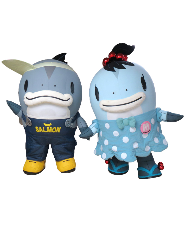 岩手県宮古市キャラクター「サーモンくん・みやこちゃん」