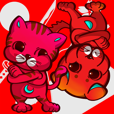 赤犬赤猫もみじとかえでの画像